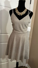 Basil Lola Shimmer gold mini cocktail dress Photo 0