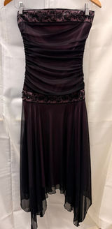 Trixxi Vintage Y2K Asymmetrical Beaded Midi Slip Dress Goth Dark Romantic Medium Photo 0