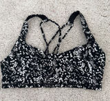 lululemon black and white spotted bra size 4 Photo 0