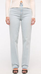 Abercrombie & Fitch Curve Love 90s Straight Ultra High Rise Light Wash‎ Size 34 Photo 0
