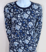 Lauren Ralph Lauren‎ Women's Floral Print Crew Neck Sweater Blue White Size M Photo 0