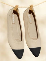 Vivaia pointed-toe Ballet Flats (Aria 5°) Almond & Black sz 39.5 / 9.5 washable Photo 0
