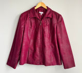 Vintage Kim Rogers Jacket 12P Red Wine Merlot Faux Leather Snakeskin Whimsygoth Photo 0
