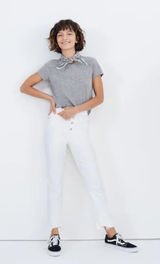 Madewell The Perfect Vintage Crop Jean‎ White Button Fly Raw Hem L3908 Womens 28 Photo 0
