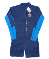 NWT Scuba Donkey Hisea Navy Long Sleeve Neoprene Front Zip Wetsuit Swim Shorts Photo 0