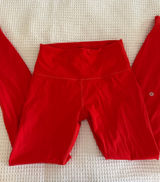 Red Lululemon Leggings Photo 0