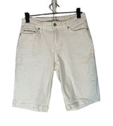 Calvin Klein White Denim Bermuda Jean Shorts City Length Women Size 6 Photo 0
