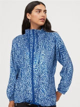 Adidas NEO Blue White Animal Print Wind Breaker Zipper Jacket Photo 0