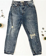 Abercrombie & Fitch Mom Jeans High Rise Distressed Denim Size 30 Photo 0