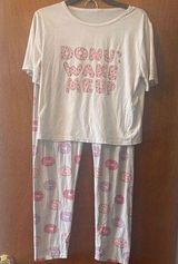Donut Wake Me Up Juniors Pajamas - White and Pink Photo 0