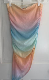 Abercrombie x Trevor Project Rainbow Ombre Ruched Midi Skirt M Photo 0