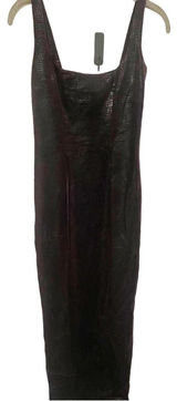 Betsey Johnson Size Small Vintage Purple‎ Velvet Snake Print Bodycon Tank Dress Photo 0