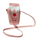 Sweet & Fresh Strawberry Milk Pink Cartoon Faux Leather Shoulder Bag Crossbody Photo 0