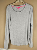 Lilly Pulitzer Womens Gray Long Sleeve Baldwin Shirt Top XL Photo 0