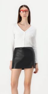 Hollister Leather Mini Skirt Photo 0