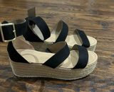 Platform Sandles Black Size 10 Photo 0