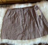 A New Day Brown Gingham Button Front Mini Skirt new Photo 0