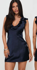 NWOT Princess Polly Butacup Frill Mini Dress Navy Photo 0