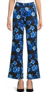 Area stars New Floral Print Work Pants Trousers Hannah Black Blue Size XL Photo 0