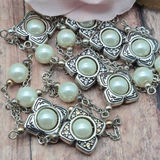 The Brighton Courtesan Necklace Long Vintage Style Glass Pearl Crystal Stations Photo 0
