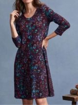 Garnet Hill Seamed Knit Trapeze Dress Large NEW Photo 0