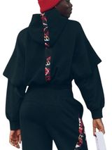 FP Movement Free People Snow‎ Flow Hoodie S Black Combo Cropped $128 Photo 0