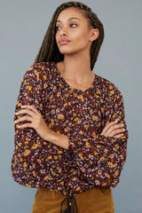 Anthropologie Womens Size-S Bohemian Floral Pauline Balloon Sleeve‎ Blouse Photo 0