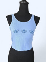 Vintage Y2K Victoria’s Secret Pink Blue Butterfly Tank Top Medium 🦋 Photo 0