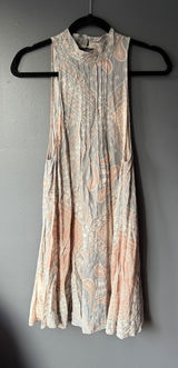 Free People Paisley Print Halter Dress with Open Back size Small Photo 0