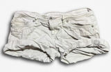 Levis White Denim Cuffed Shorts Womens Size 5 Low Rise Stretch Ramie Blend Photo 0