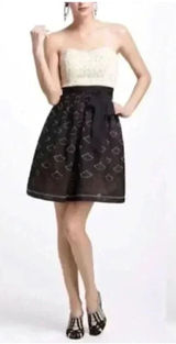 Anthropologie Meadow Rue Battenberg Lace Strapless‎ Dress Coquette US Size 0 Photo 0