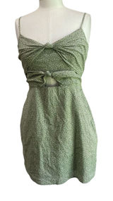 Abercrombie Knot Front Cutout‎ Mini Dress S Floral Dainty Chic 100% Cotton Photo 0