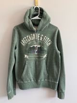 Abercrombie & Fitch Vintage Y2K Distressed Green Graphic Hoodie Small Photo 0