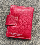 Vintage Red Leather Saks Fifth Ave mini wallet photo book Photo 0
