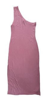 Free People Womens Pink One Shoulder Midi Bodycon Knit Dress Size L Large Photo 0