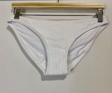 Women’s Ribbed Hipster Bikini Swim Bottom White Size Medium NWT Photo 0