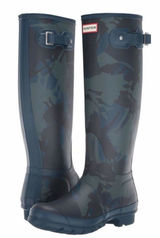 Hunter Disney Mary Poppins Tall Wellington Boots Sz 9 40 EU Camo Blue Photo 0