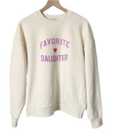 Favorite Daughter Heart Logo Collegiate Sweatshirt Cotton Blend Cream Size Small Photo 0
