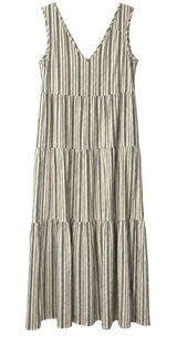 Cozy Co. Striped Maxi Dress Sz Small Sleeveless Cotton Blend Pockets Boho Photo 0