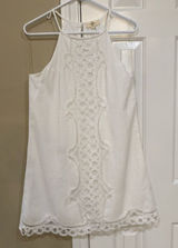 🛍️ Entro White Cotton Lace Dress Lined S Photo 0