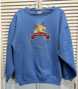 Mickey Inc Blue/Gold "Walt Disney World" Long‎ Sleeve Crew Size S/M Embroidered Photo 0