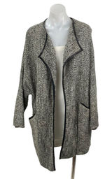 Zara Women's Marled Gray Wool Knit Long Sleeve Cardigan Sweater Coat Jacket Sz M Photo 0