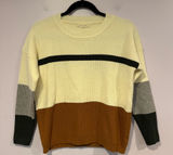 Colorblock Bohme Sweater in Cream,‎ Gray, and Brown Photo 0