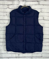 Lands’ End Violet Purple Puffer Vest Jacket Button Up Size Women’s Large Fall Photo 0