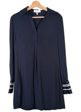 REISS Feya Midi Navy Blue Shirt Dress Long Sleeve Collared‎ Pockets Size 2 UK 6 Photo 0