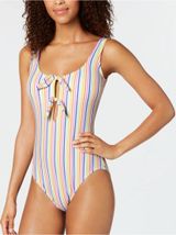 kate spade Multicolor Striped Tie-Front‎ One-Piece Size M/L Photo 0