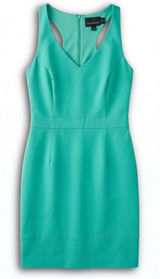 Cynthia Rowley Teal Green V-Neck Racerback Sheath Cocktail Dress Womens Medium Photo 0