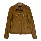 Wilsons Leather Chloe Trucker Jacket Womens Size Medium Retro 90s Biker‎ Brown Photo 0