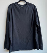 Skims Oversize Relaxed Boyfriend T Shirt Onyx Black Size 2X Long Sleeve Cotton Photo 0