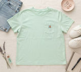 Carhartt Relaxed Fit Pocket T-Shirt Mint Green XL 16-18 Short Sleeve Tee Photo 0